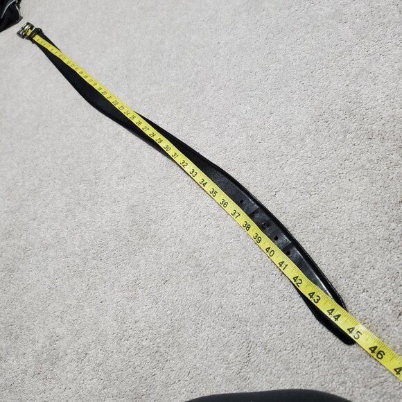 ALLEN EDMONDS & GEOFFREY BEENE Calfskin Leather Belt Black Brown Silver Men's 38 - Picture 7 of 9